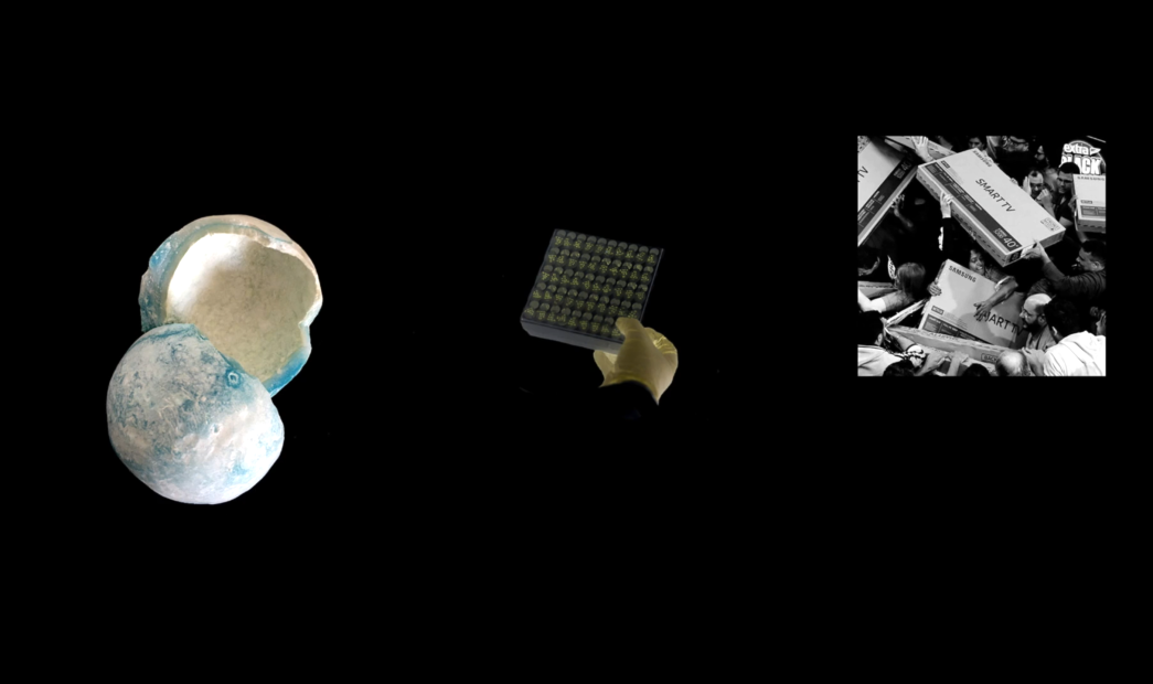 triptyque vidéo, courtesy de l'artiste et de la galerie Analix Forever © Guillaume Chamahian